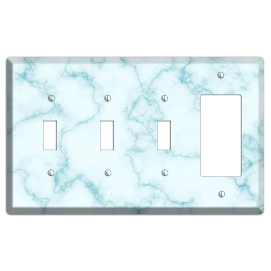 Blue Stained Marble 3 Toggle / Rocker Wallplate