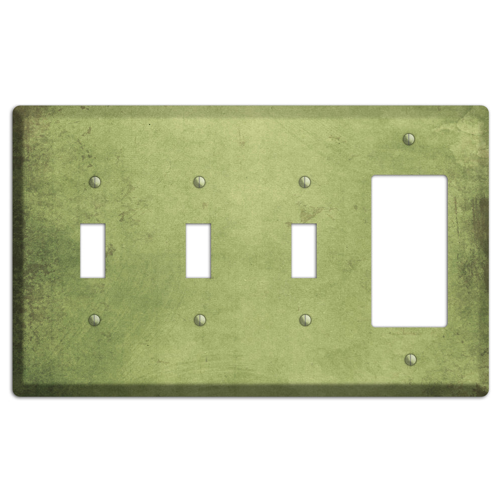 Green Smoke Vintage Grunge 3 Toggle / Rocker Wallplate
