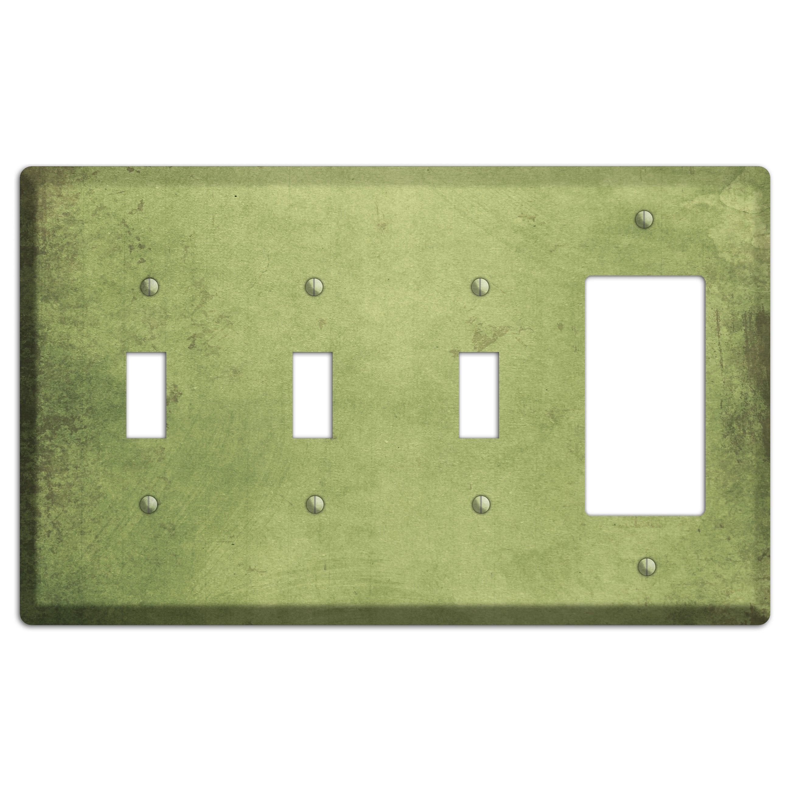 Green Smoke Vintage Grunge 3 Toggle / Rocker Wallplate