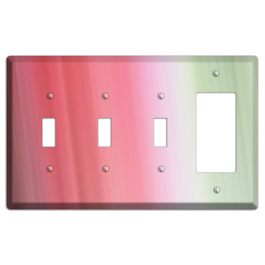 Coral Pink Ray of Light 3 Toggle / Rocker Wallplate