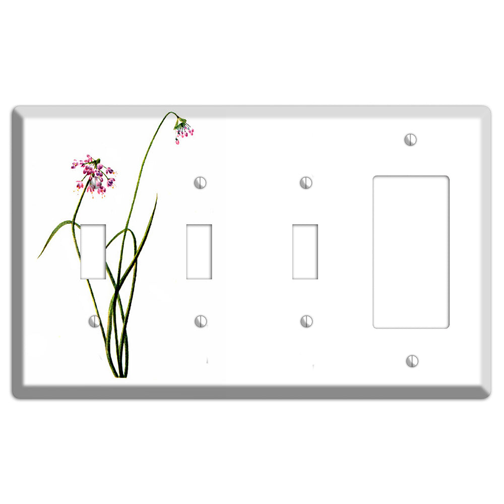 Allium Cernum 3 Toggle / Rocker Wallplate