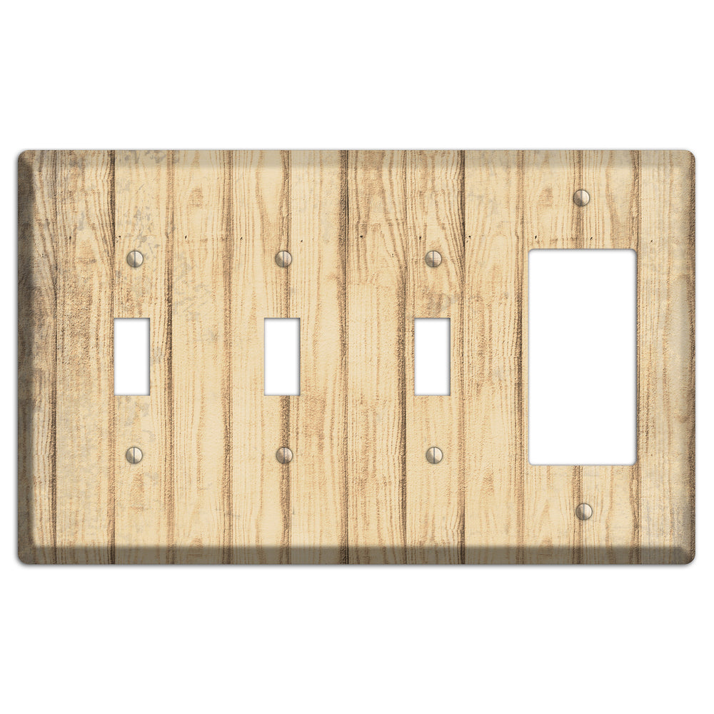 Hampton Weathered Wood 3 Toggle / Rocker Wallplate