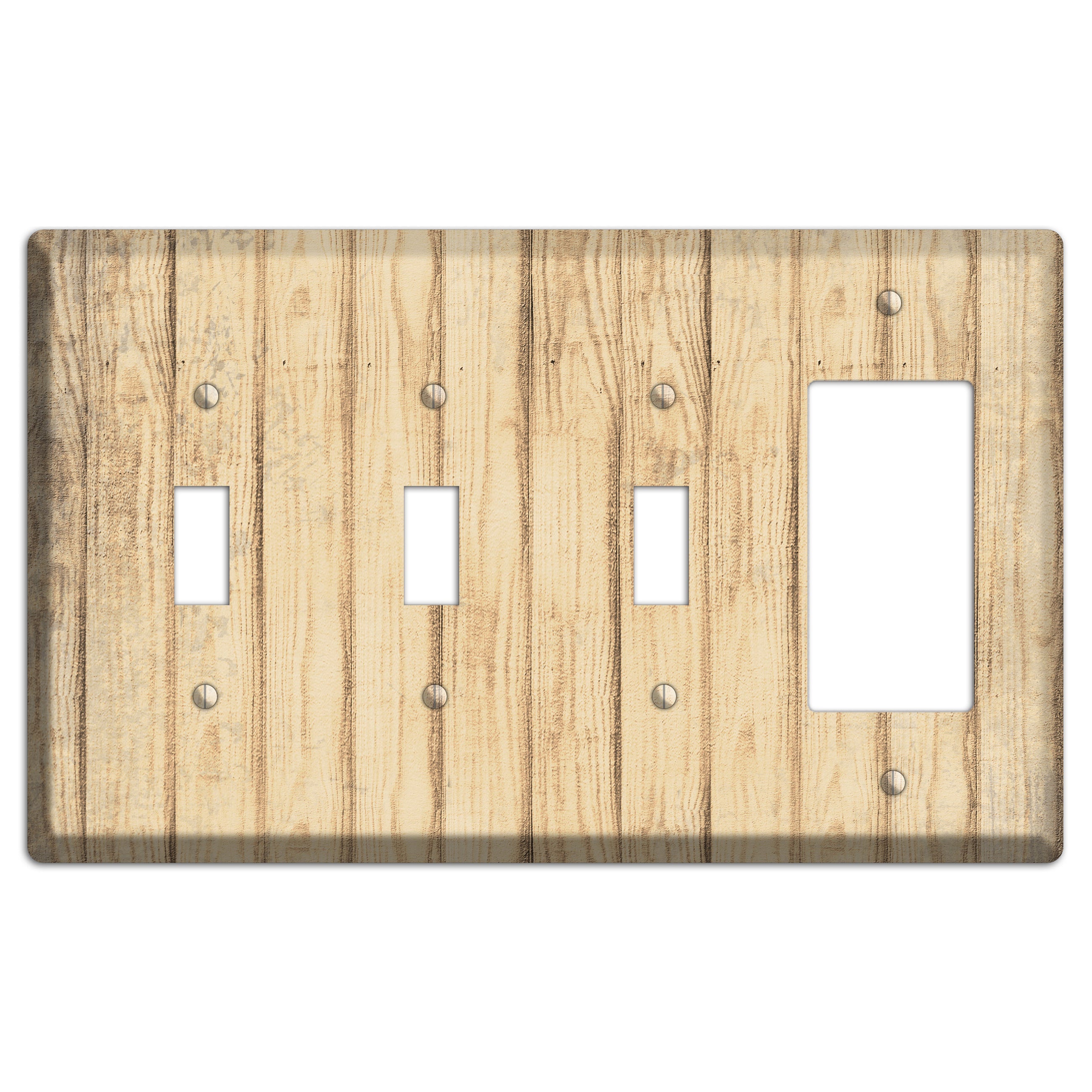 Hampton Weathered Wood 3 Toggle / Rocker Wallplate