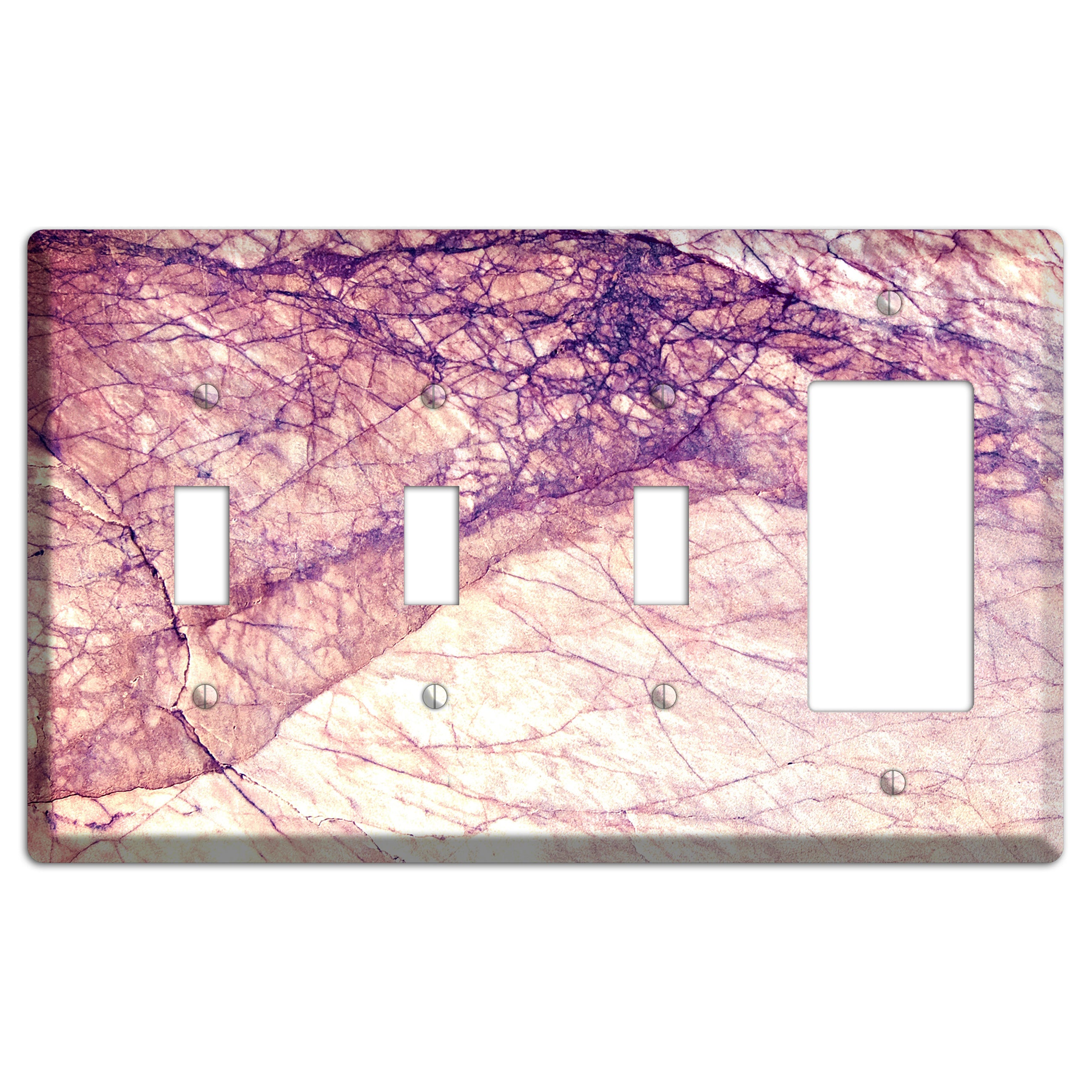 Cavern Pink Marble 3 Toggle / Rocker Wallplate