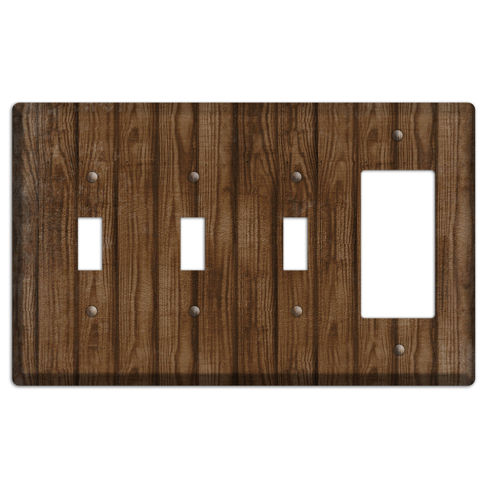 Spice Weathered Wood 3 Toggle / Rocker Wallplate