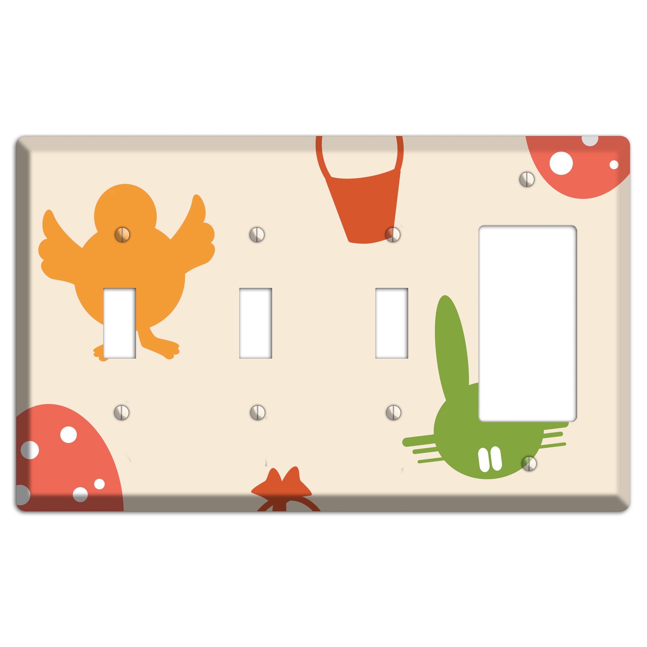 Yellow Chick 3 Toggle / Rocker Wallplate