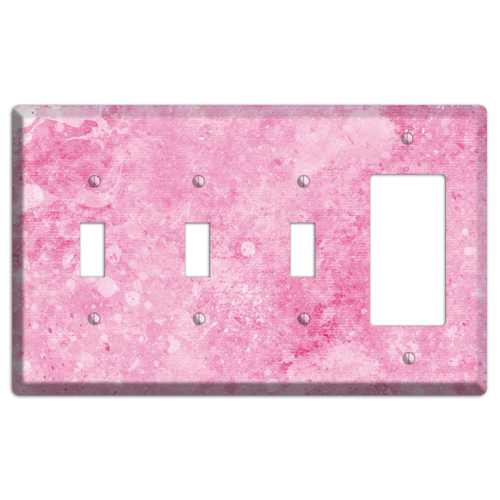 Wewak Pink Texture 3 Toggle / Rocker Wallplate