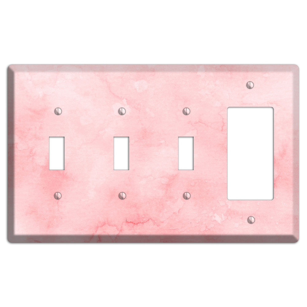 Mandys Pink Soft Coral 3 Toggle / Rocker Wallplate