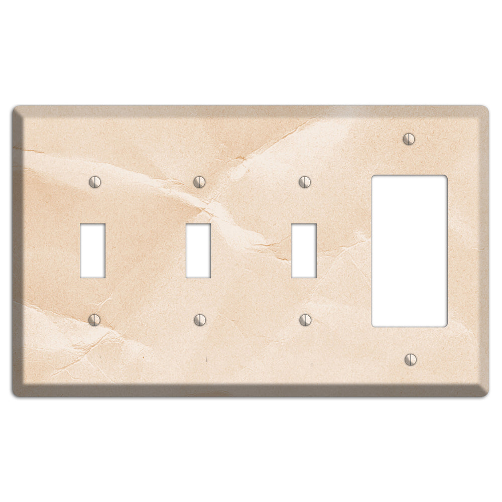 Almond Neutral Texture 3 Toggle / Rocker Wallplate