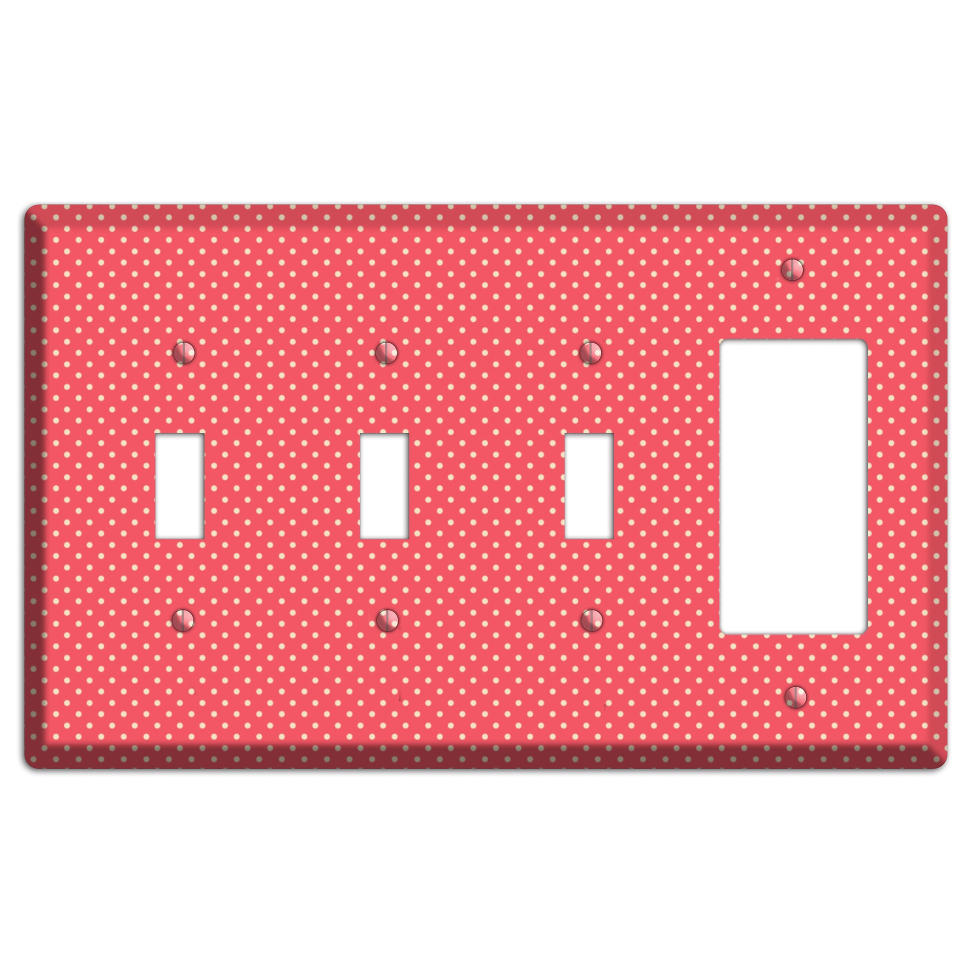 Multi Pink Tiny Polka Dots 3 Toggle / Rocker Wallplate