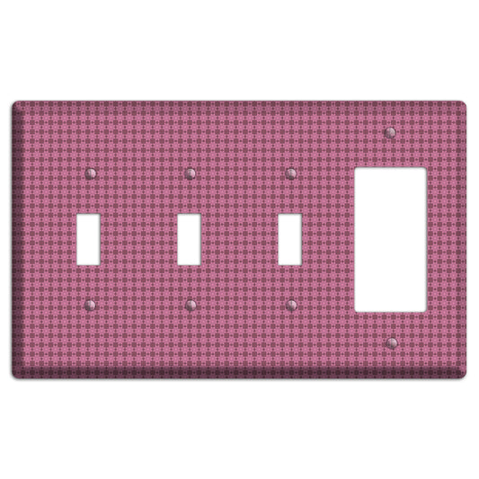 Multi Pink Tiled 3 Toggle / Rocker Wallplate