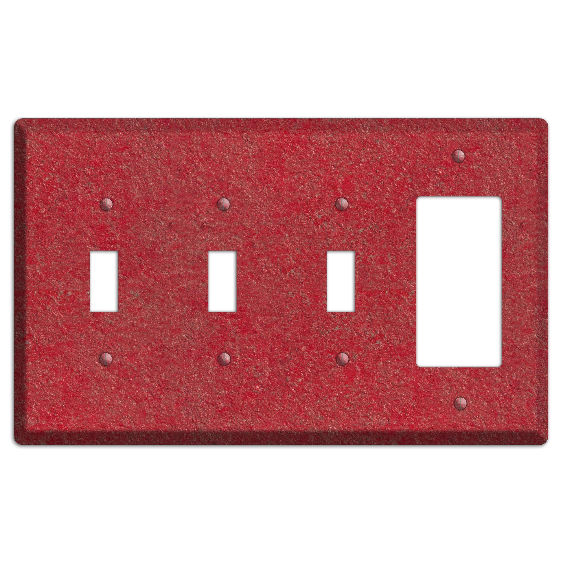 Stucco Red 3 Toggle / Rocker Wallplate