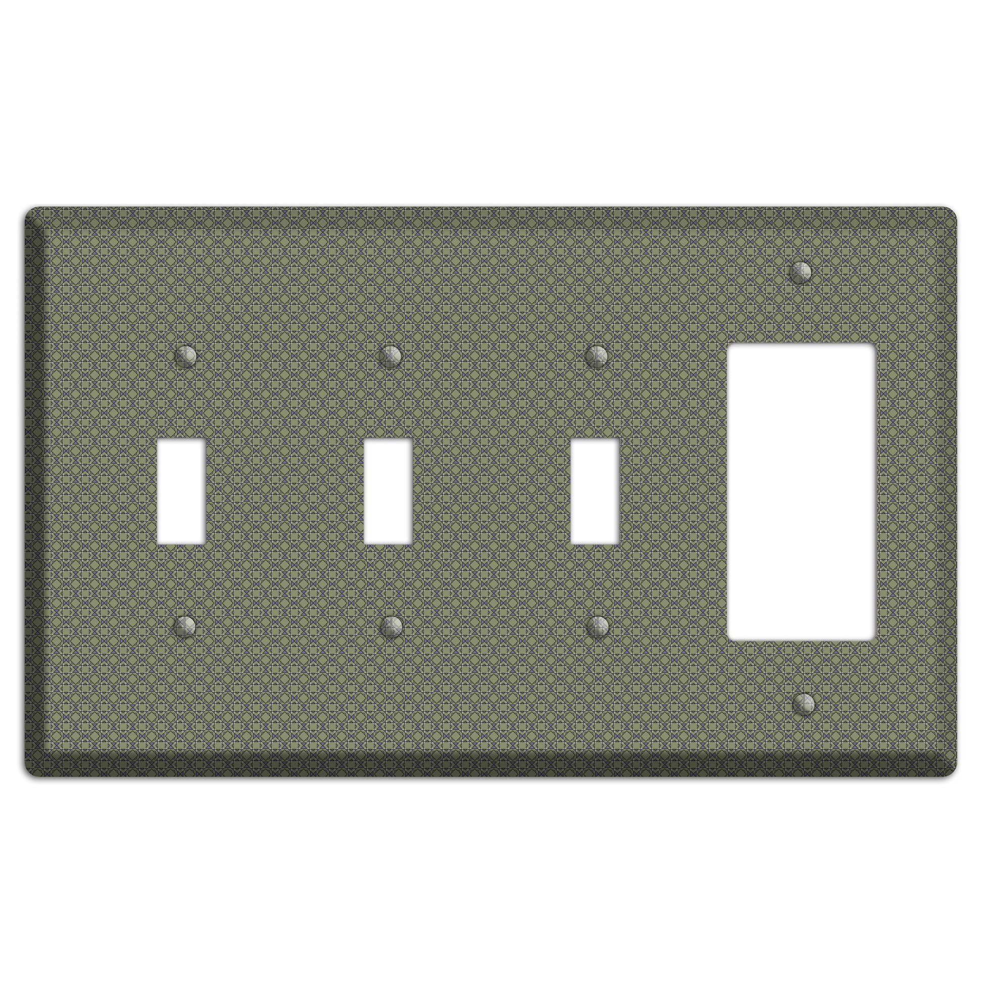 Multi Olive Foulard 3 Toggle / Rocker Wallplate