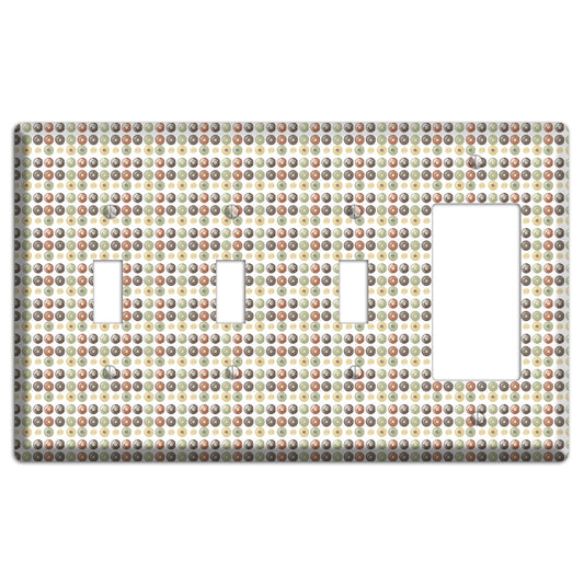 Multo Color Tiled Dots 3 Toggle / Rocker Wallplate