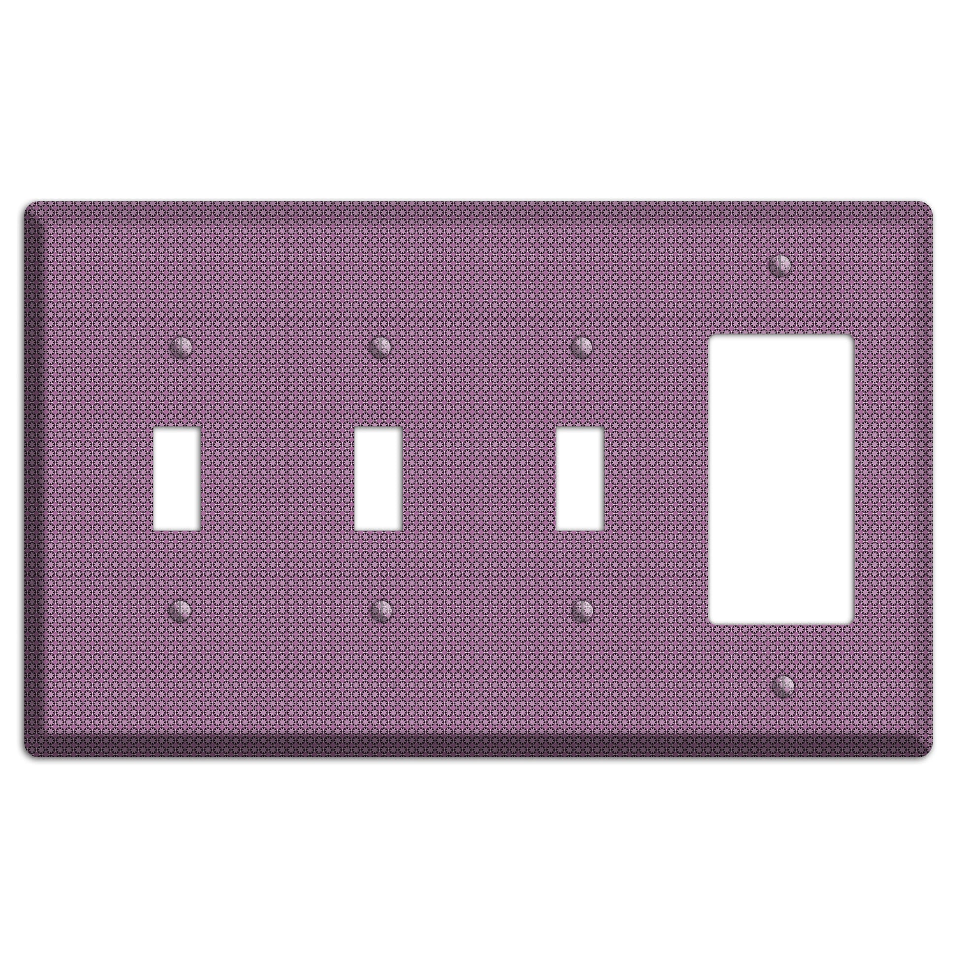 Multi Plum Tiled Tiny Foulard 3 Toggle / Rocker Wallplate