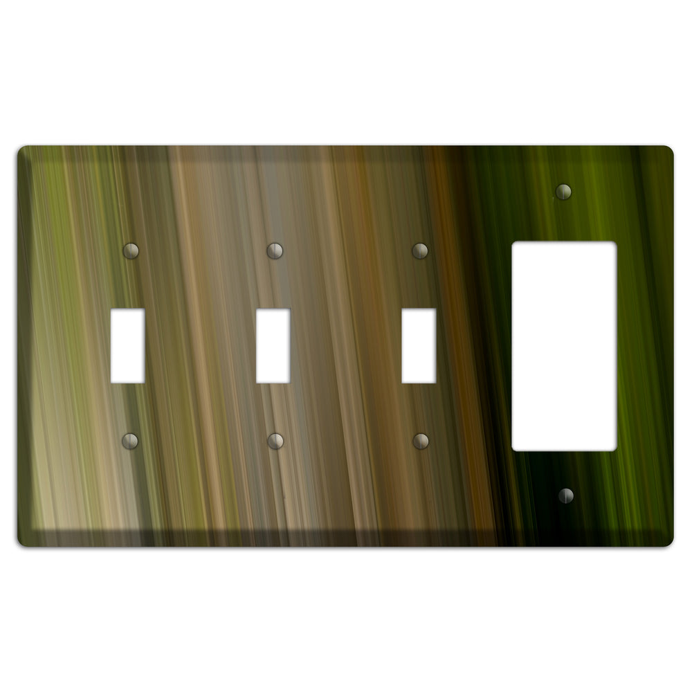 Olive and Brown Ray of Light 3 Toggle / Rocker Wallplate