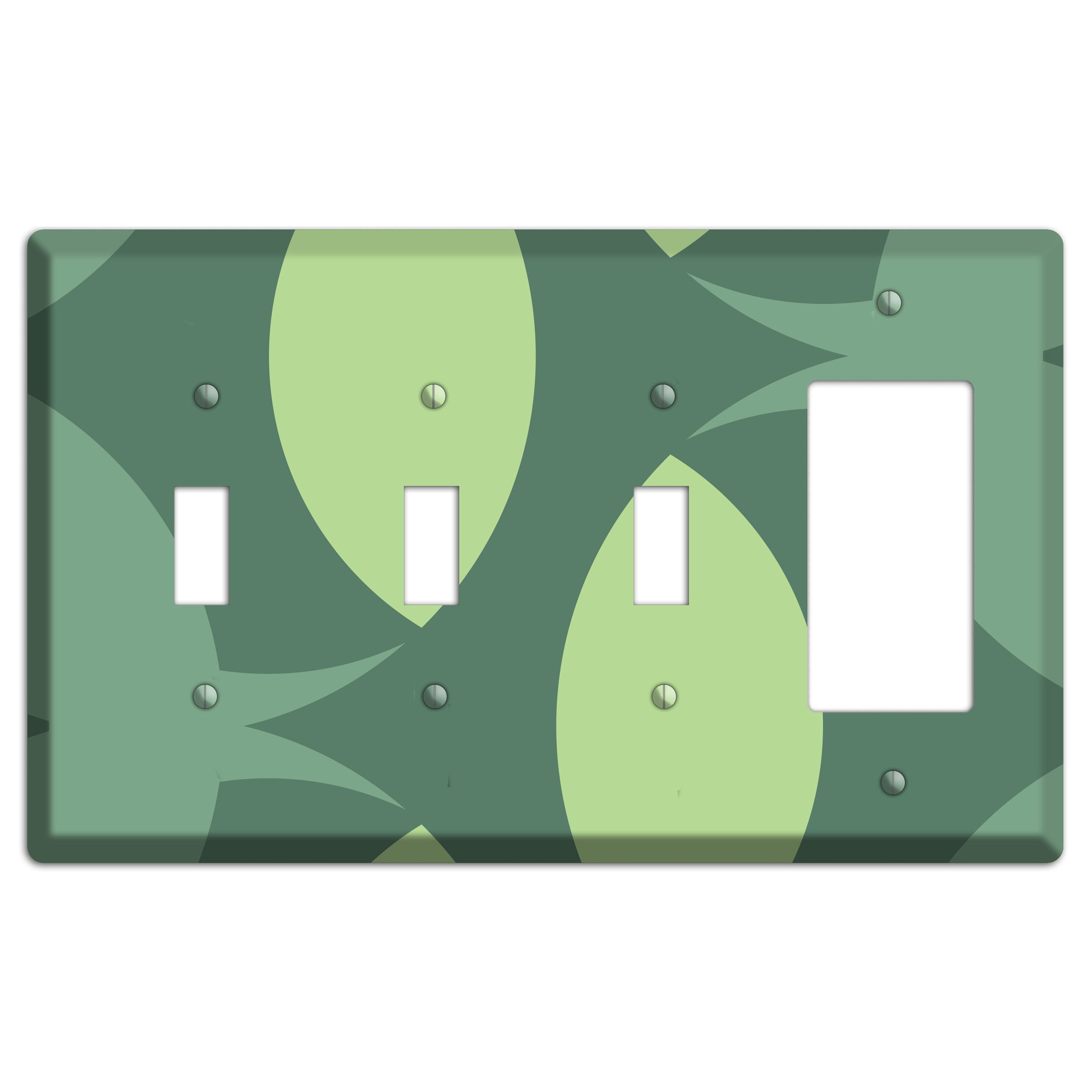 Green Abstract 3 Toggle / Rocker Wallplate