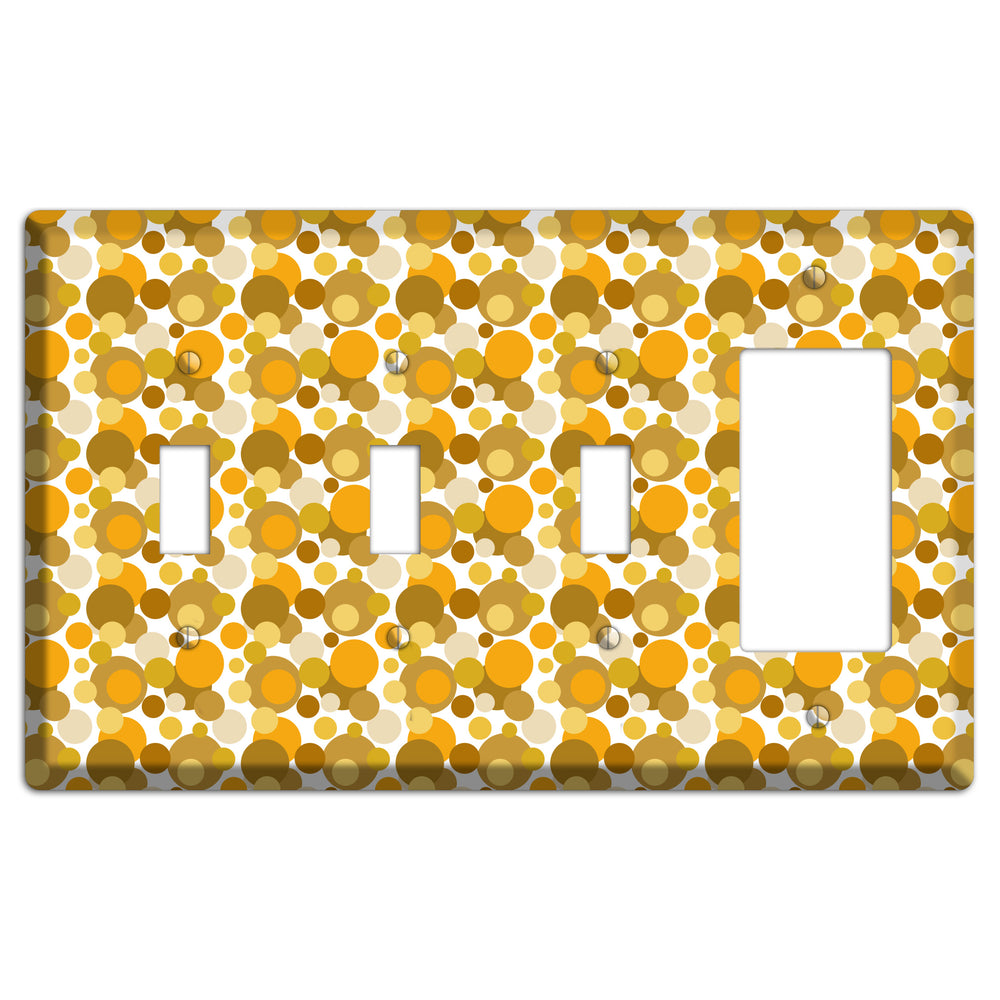 Multi Umber Bubble Dots 3 Toggle / Rocker Wallplate