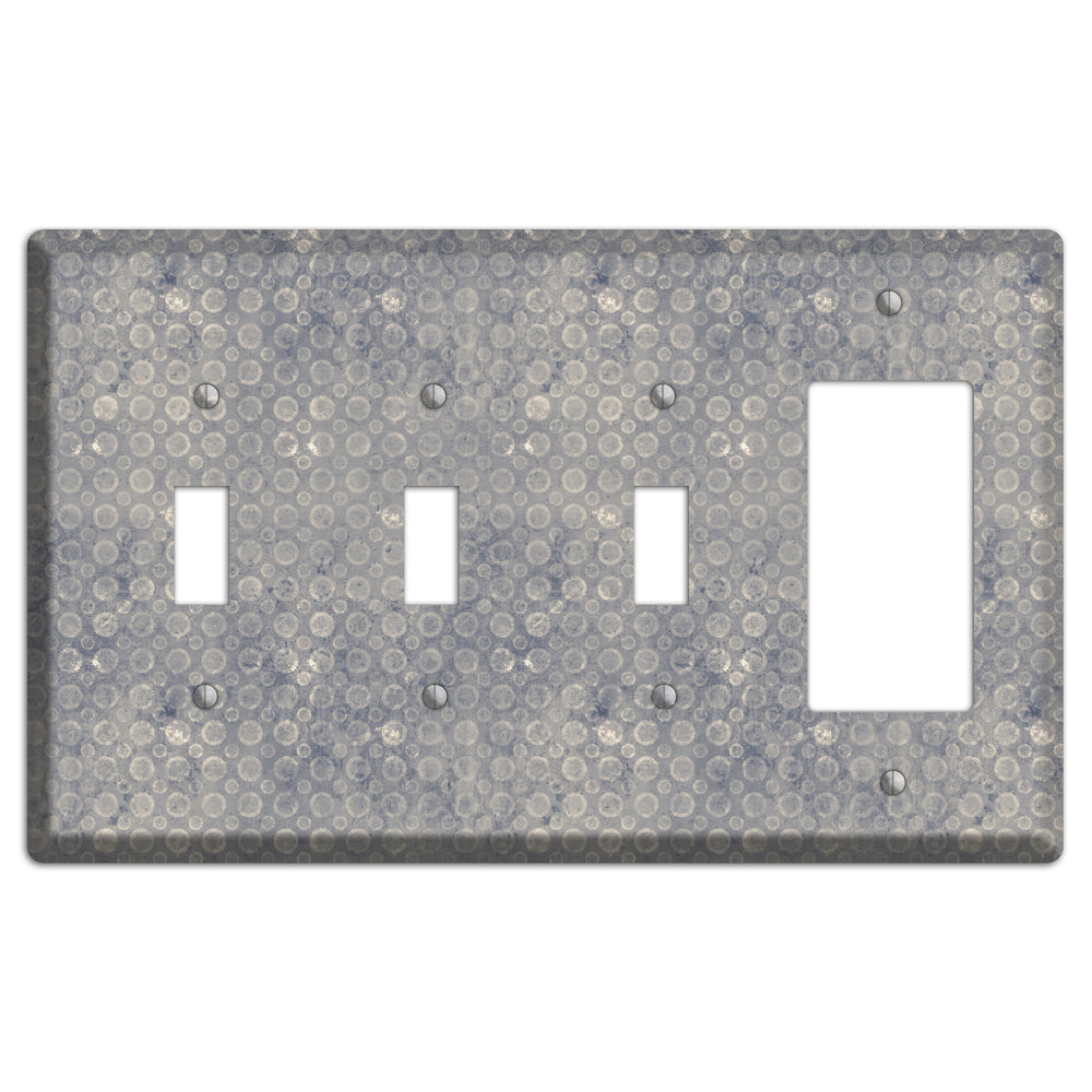 Grey Circles 3 Toggle / Rocker Wallplate