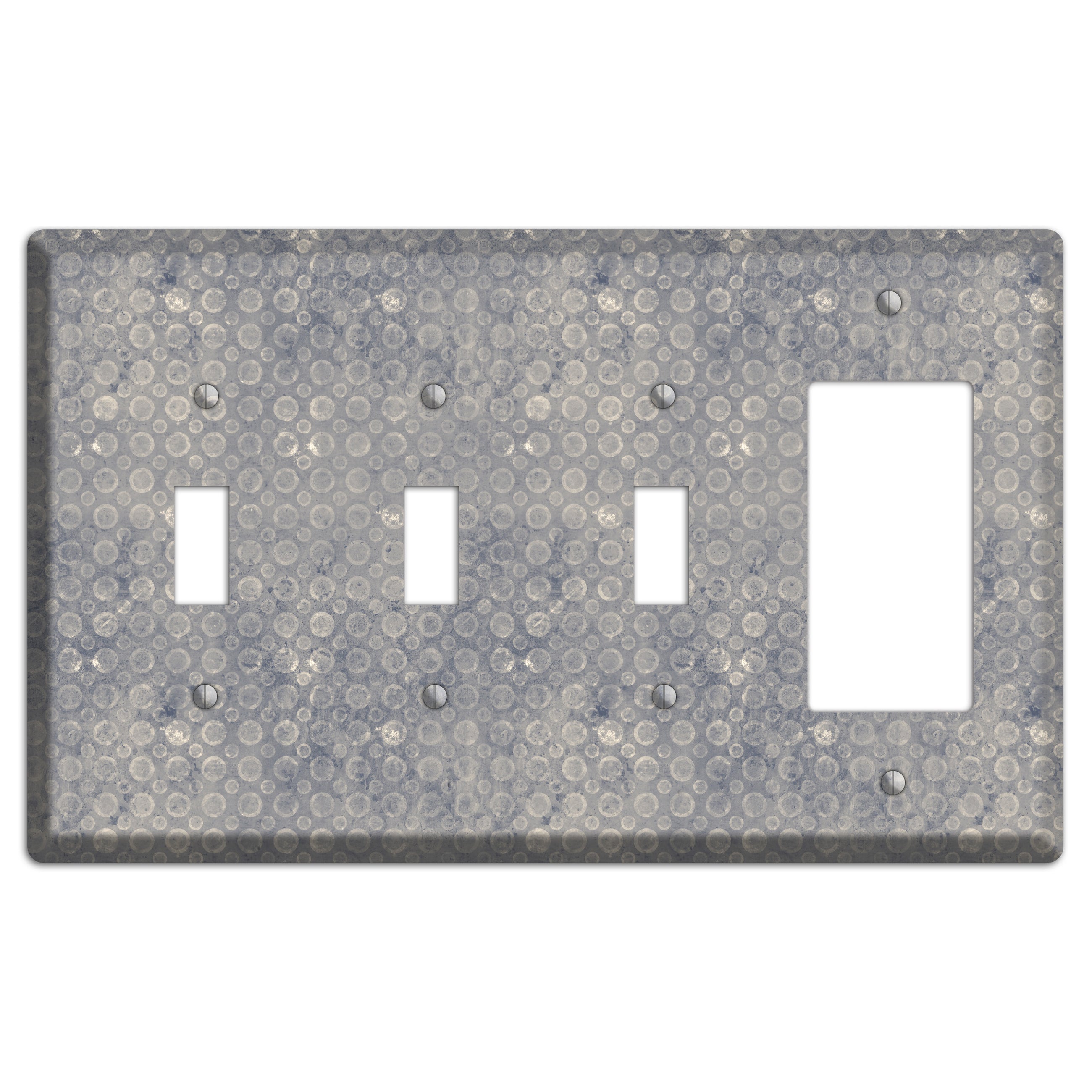 Grey Circles 3 Toggle / Rocker Wallplate