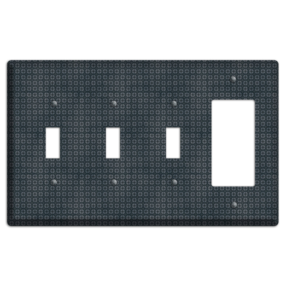 Multi Black and Grey Arabesque 3 Toggle / Rocker Wallplate