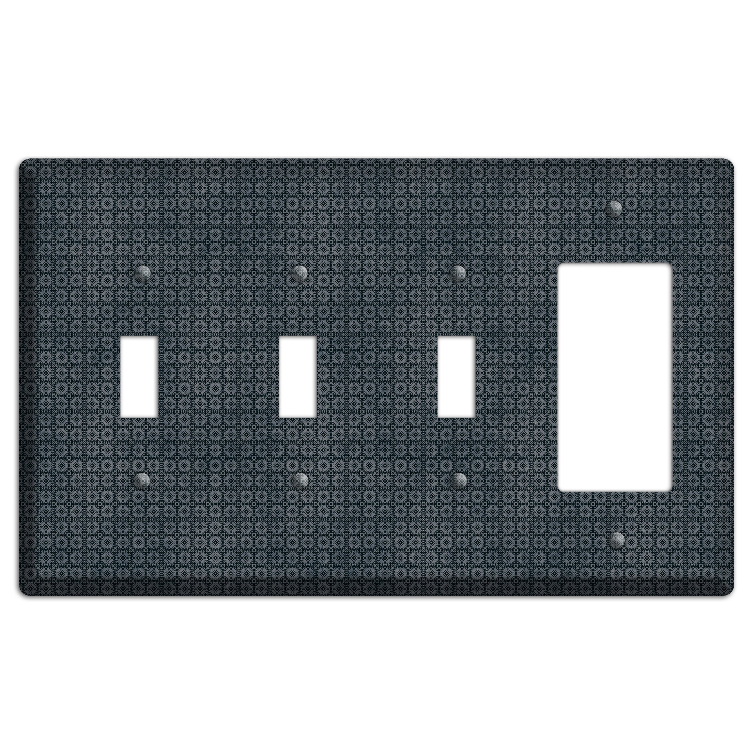 Multi Black and Grey Arabesque 3 Toggle / Rocker Wallplate
