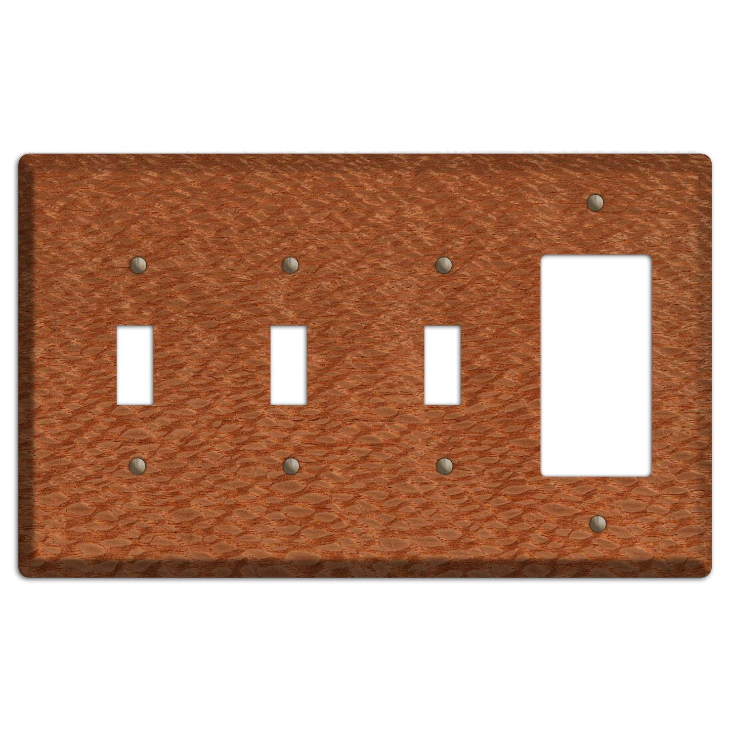 Lacewood Wood 3 Toggle / Rocker Outlet Cover Plate