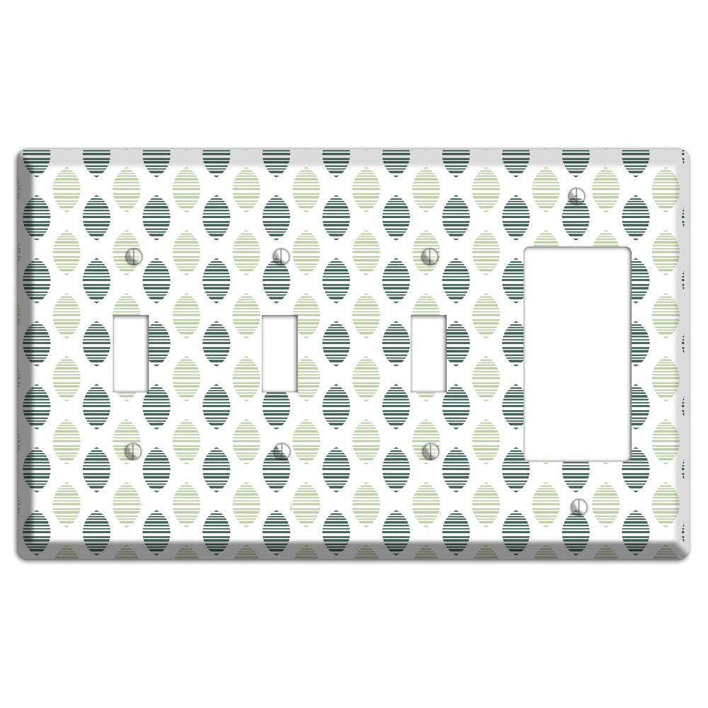 Leaves Style A 3 Toggle / Rocker Wallplate