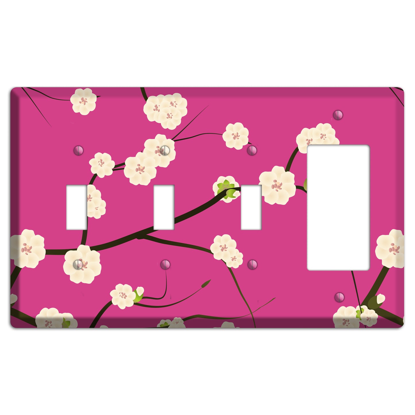 Pink Cherry Blossoms 3 Toggle / Rocker Wallplate