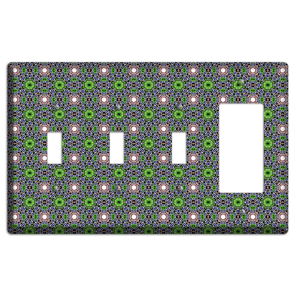 Green Foulard 4 3 Toggle / Rocker Wallplate