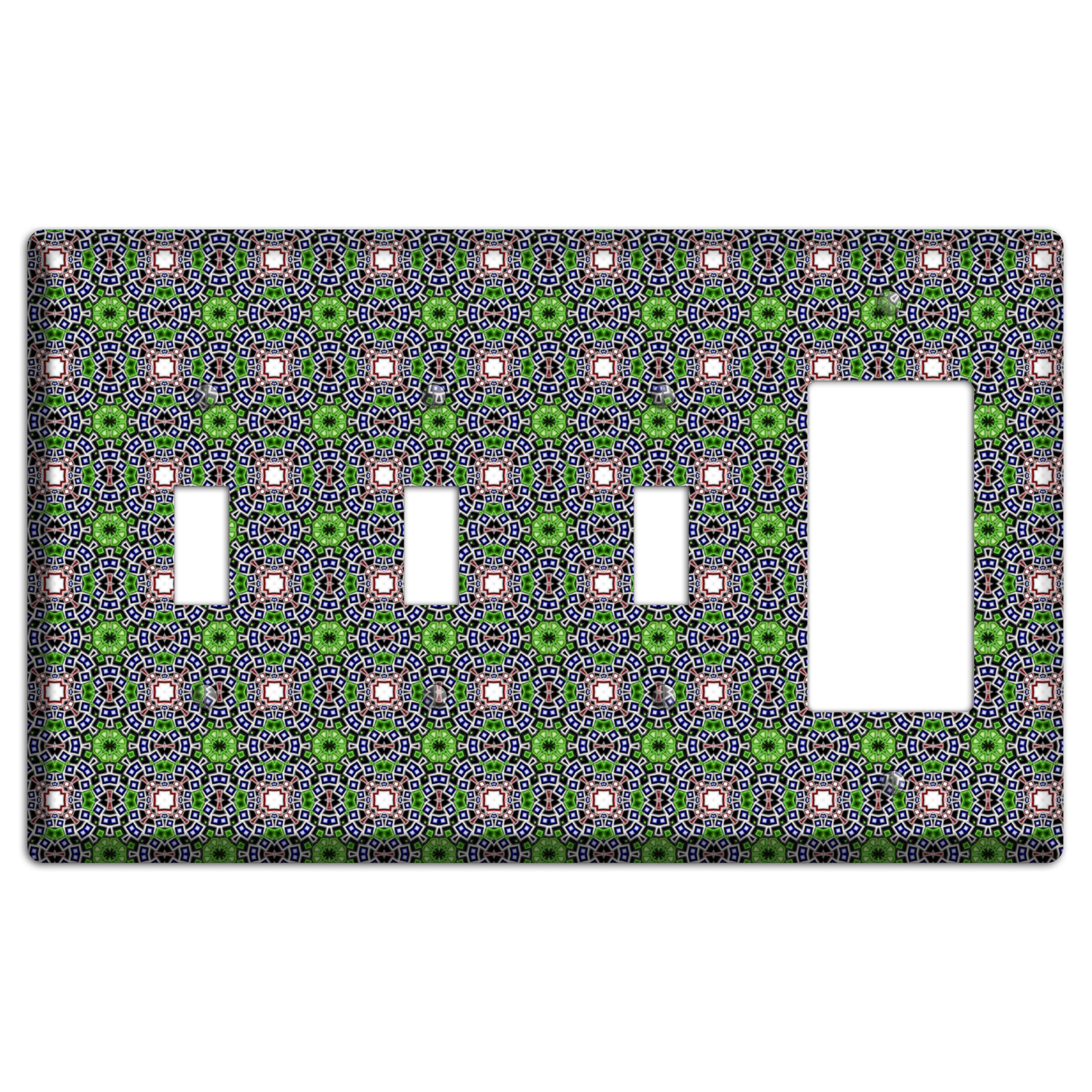 Green Foulard 4 3 Toggle / Rocker Wallplate