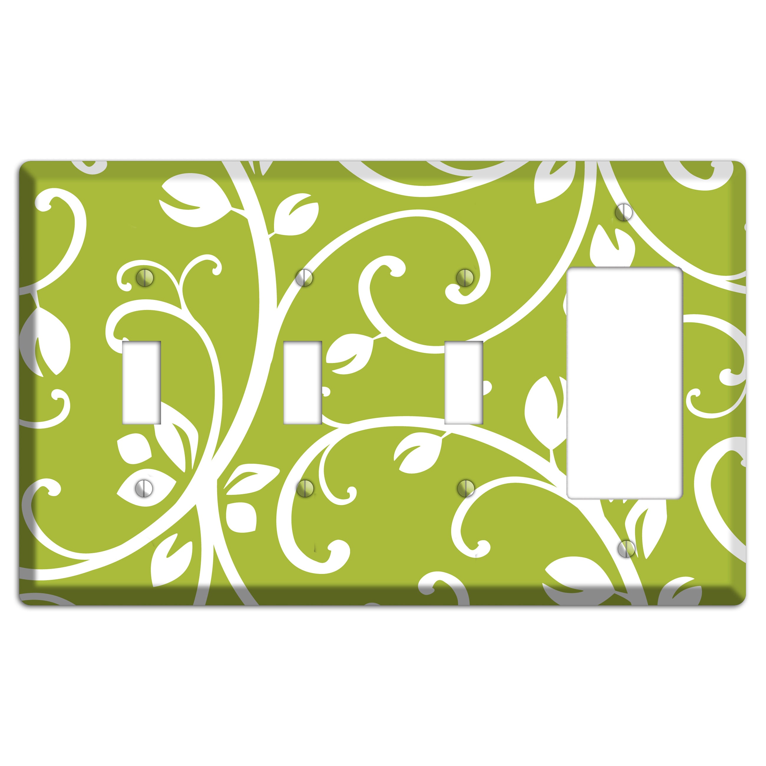 Green Bud Sprig 3 Toggle / Rocker Wallplate