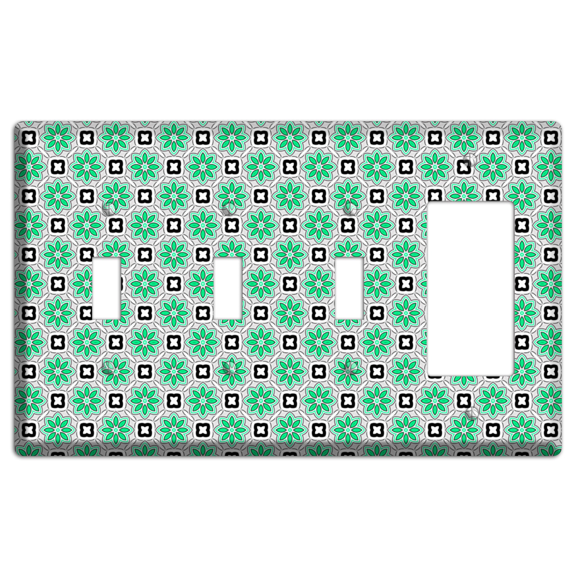 Green Foulard 6 3 Toggle / Rocker Wallplate