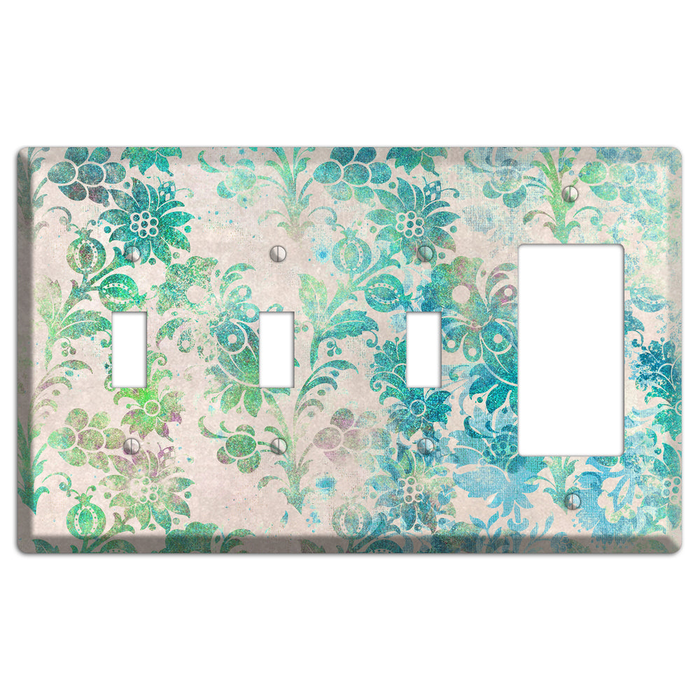 Acapulco Whimsical Damask 3 Toggle / Rocker Wallplate