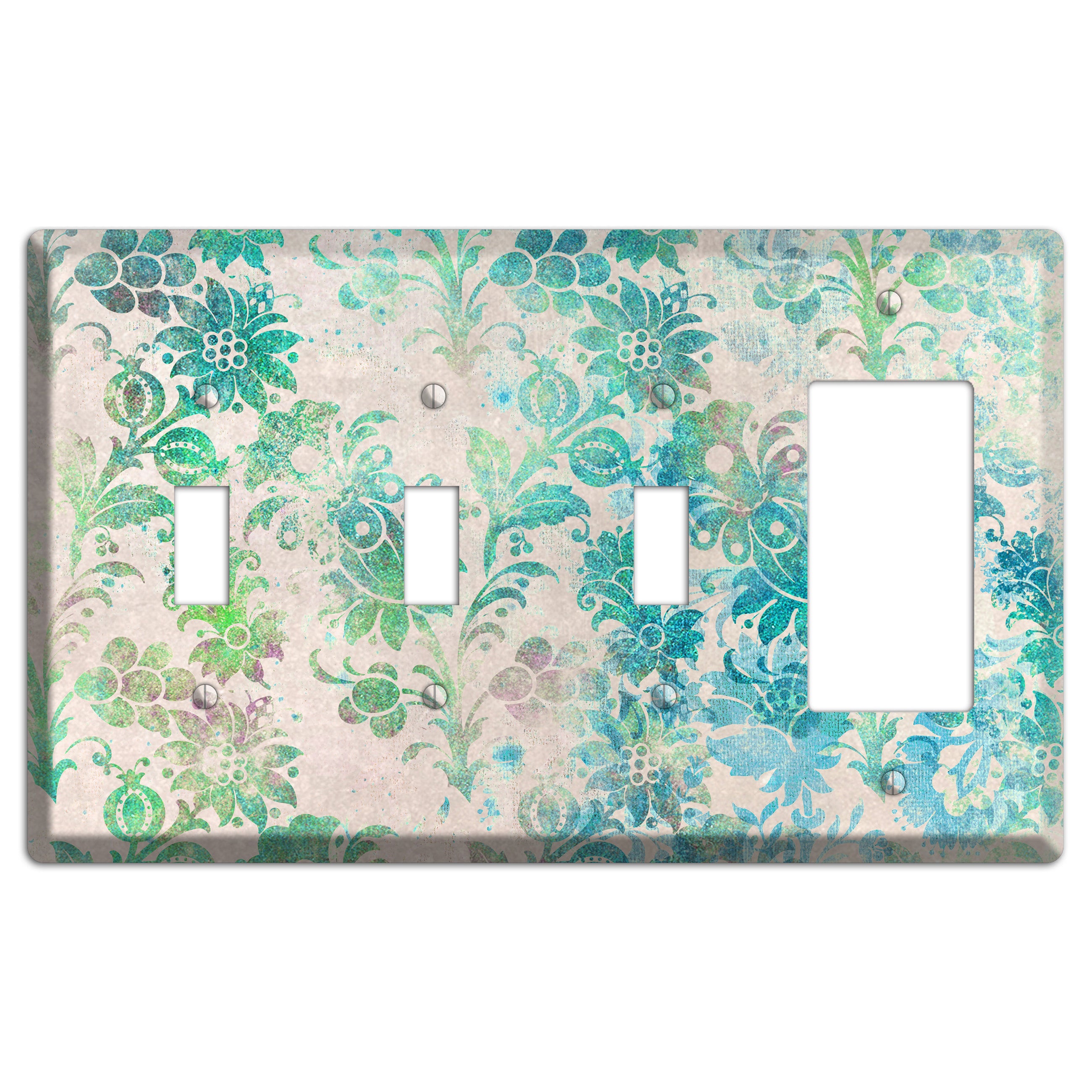 Acapulco Whimsical Damask 3 Toggle / Rocker Wallplate