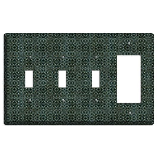 Dark Green Grunge Tiny Tiled Tapestry 4 3 Toggle / Rocker Wallplate