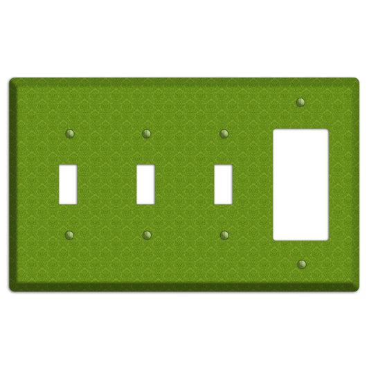 Green Cartouche 3 Toggle / Rocker Wallplate