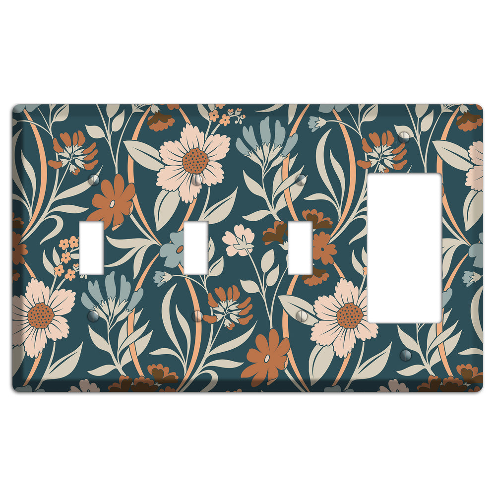 Summer Floral 1 3 Toggle / Rocker Wallplate