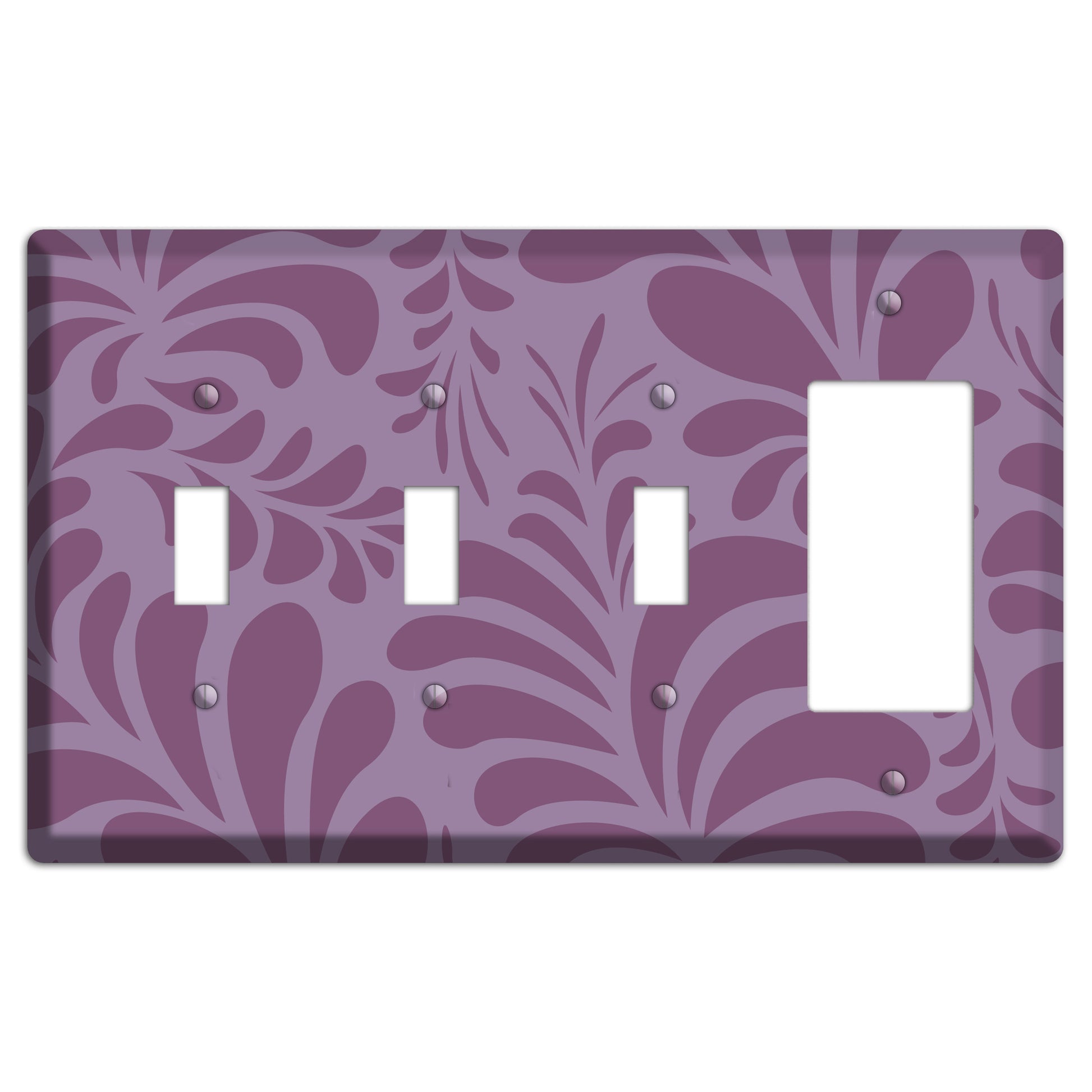 Purple Herati 3 Toggle / Rocker Wallplate