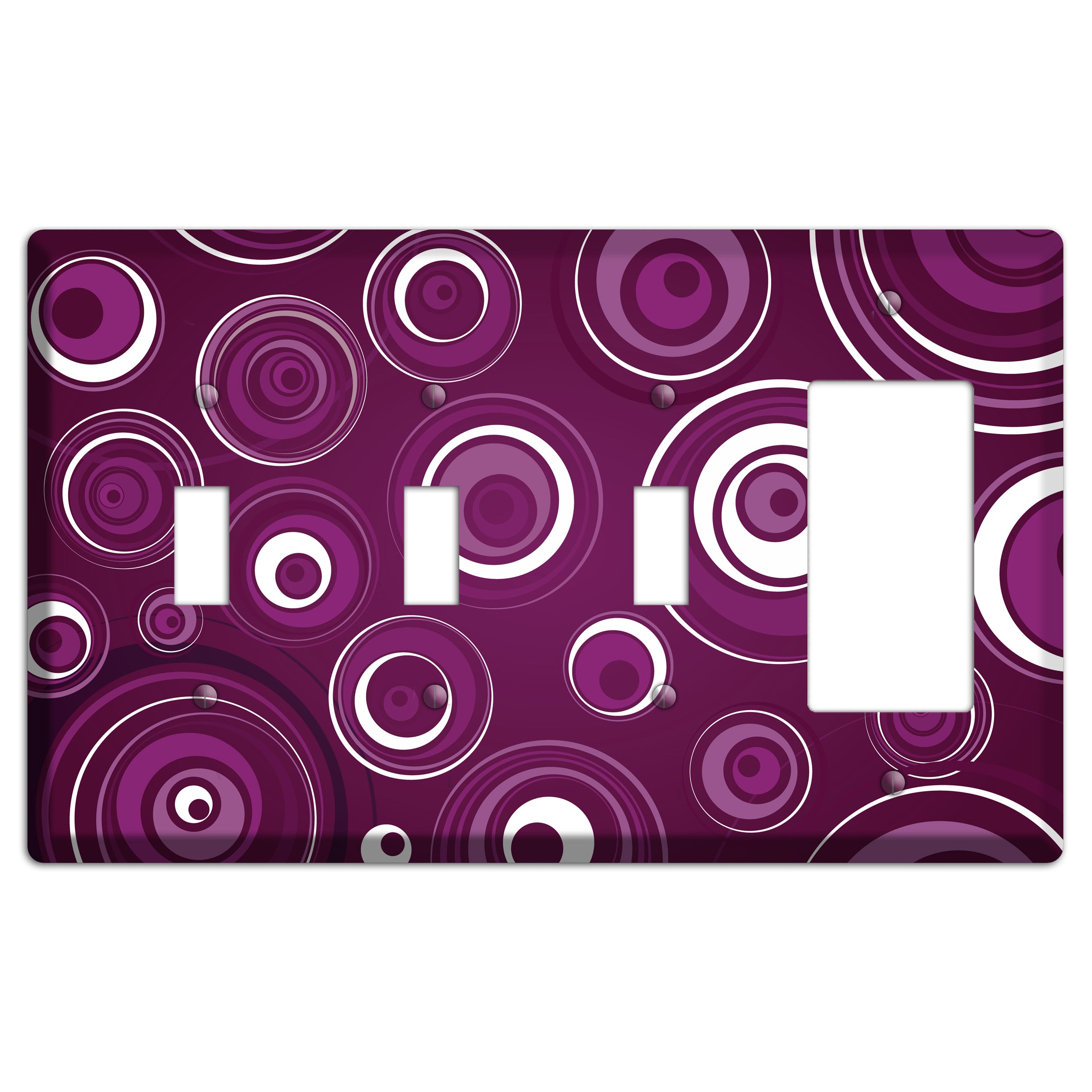 Purple Circles 2 3 Toggle / Rocker Wallplate