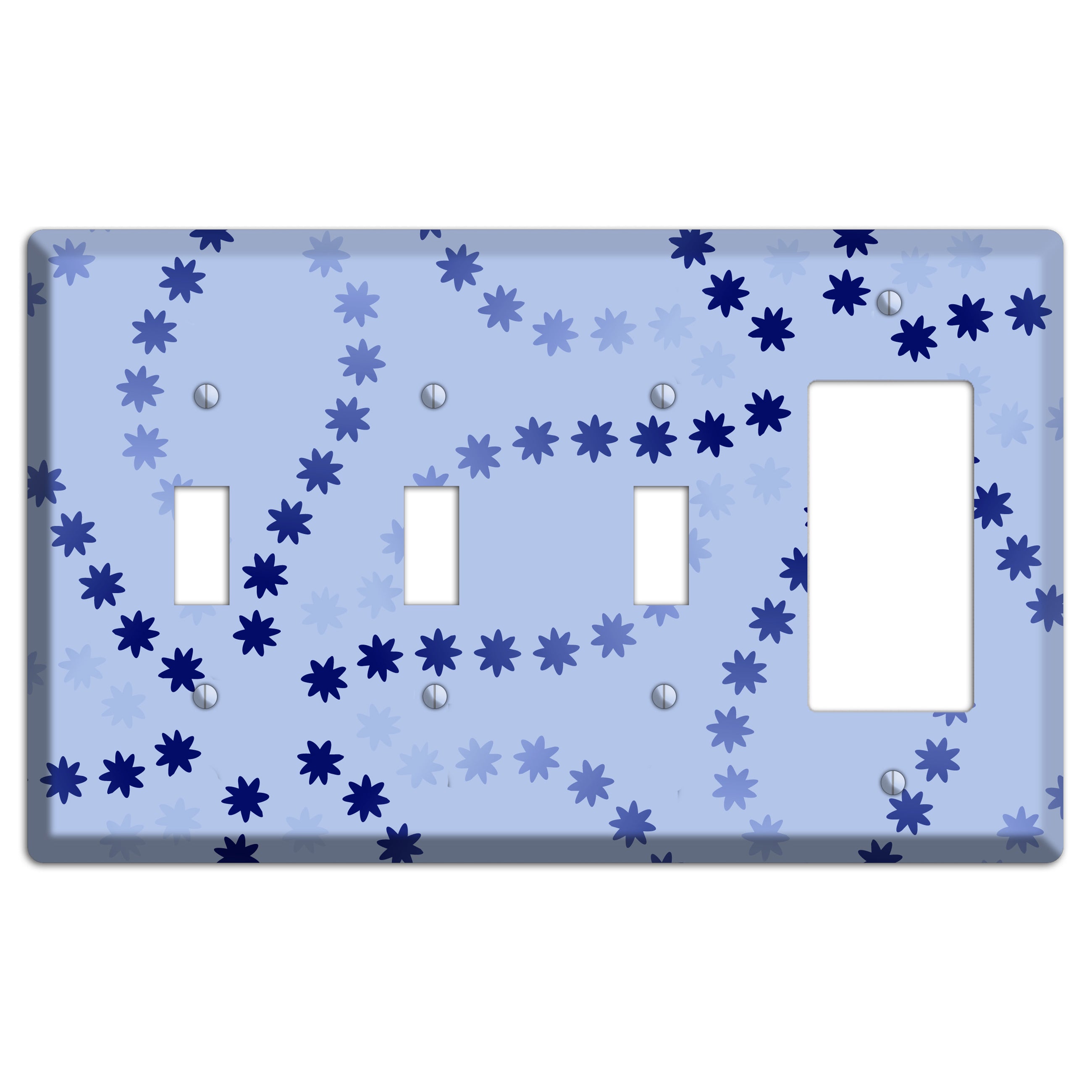 Periwinkle with Blue Constellation 3 Toggle / Rocker Wallplate