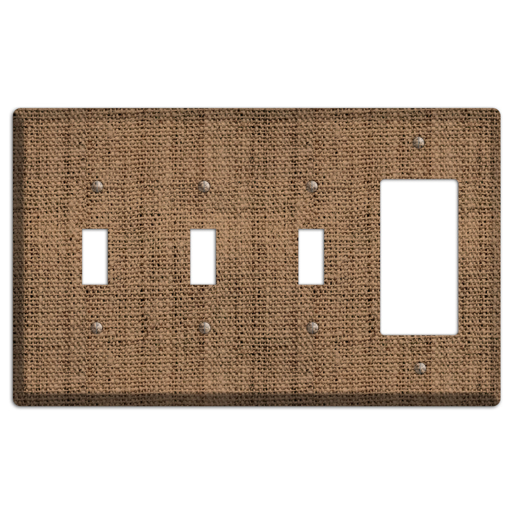 Beaver Burlap 3 Toggle / Rocker Wallplate