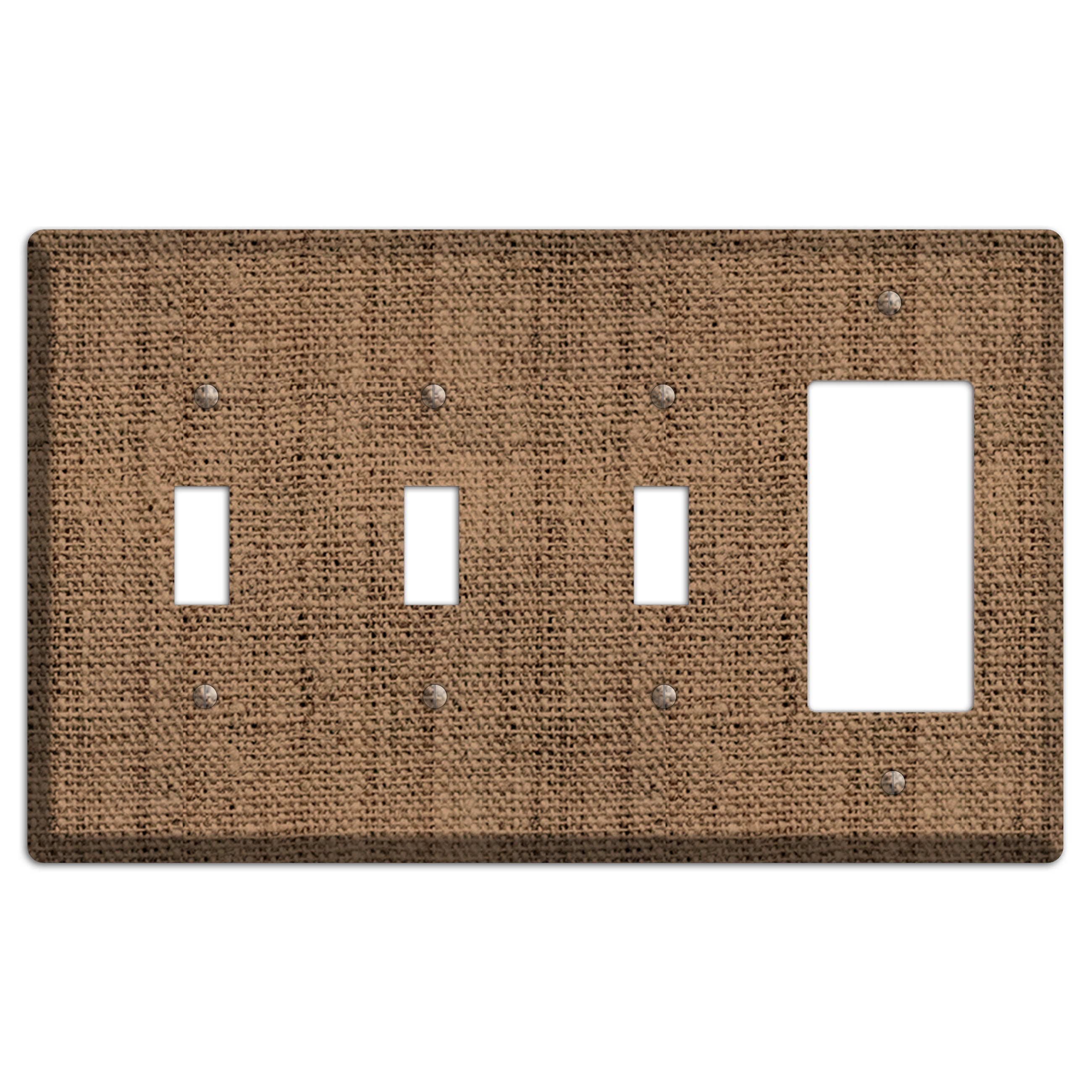 Beaver Burlap 3 Toggle / Rocker Wallplate