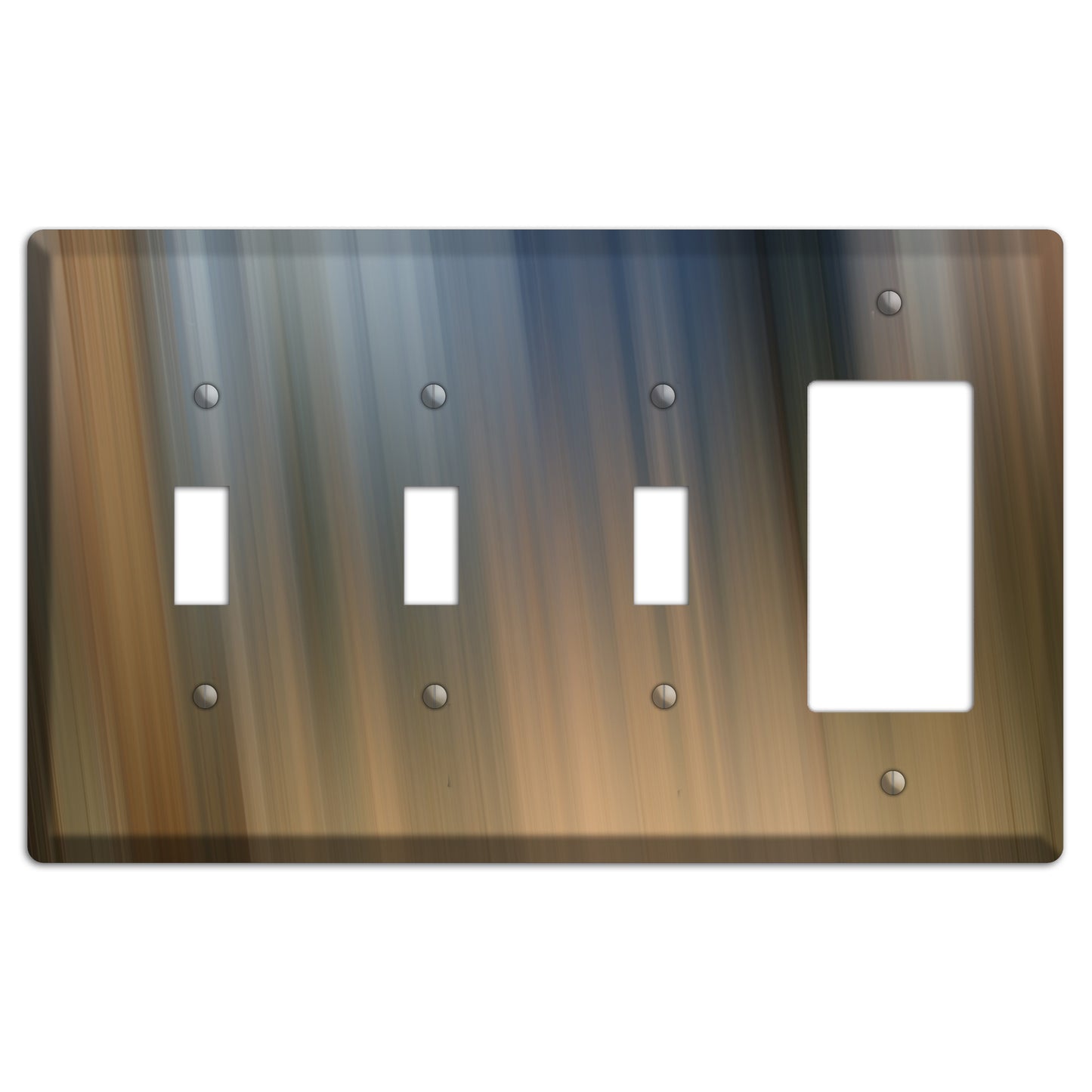 Brown and Blue-grey Ray of Light 3 Toggle / Rocker Wallplate