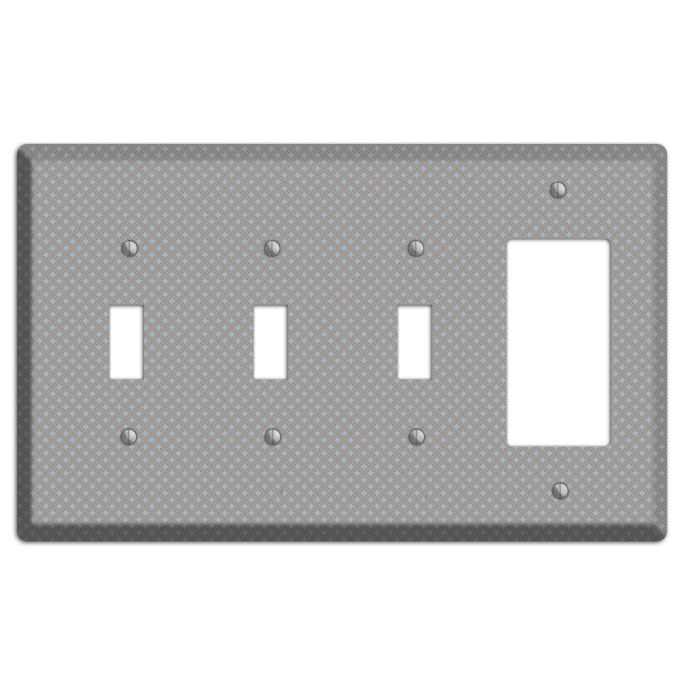 Multi Grey Lattice 3 Toggle / Rocker Wallplate