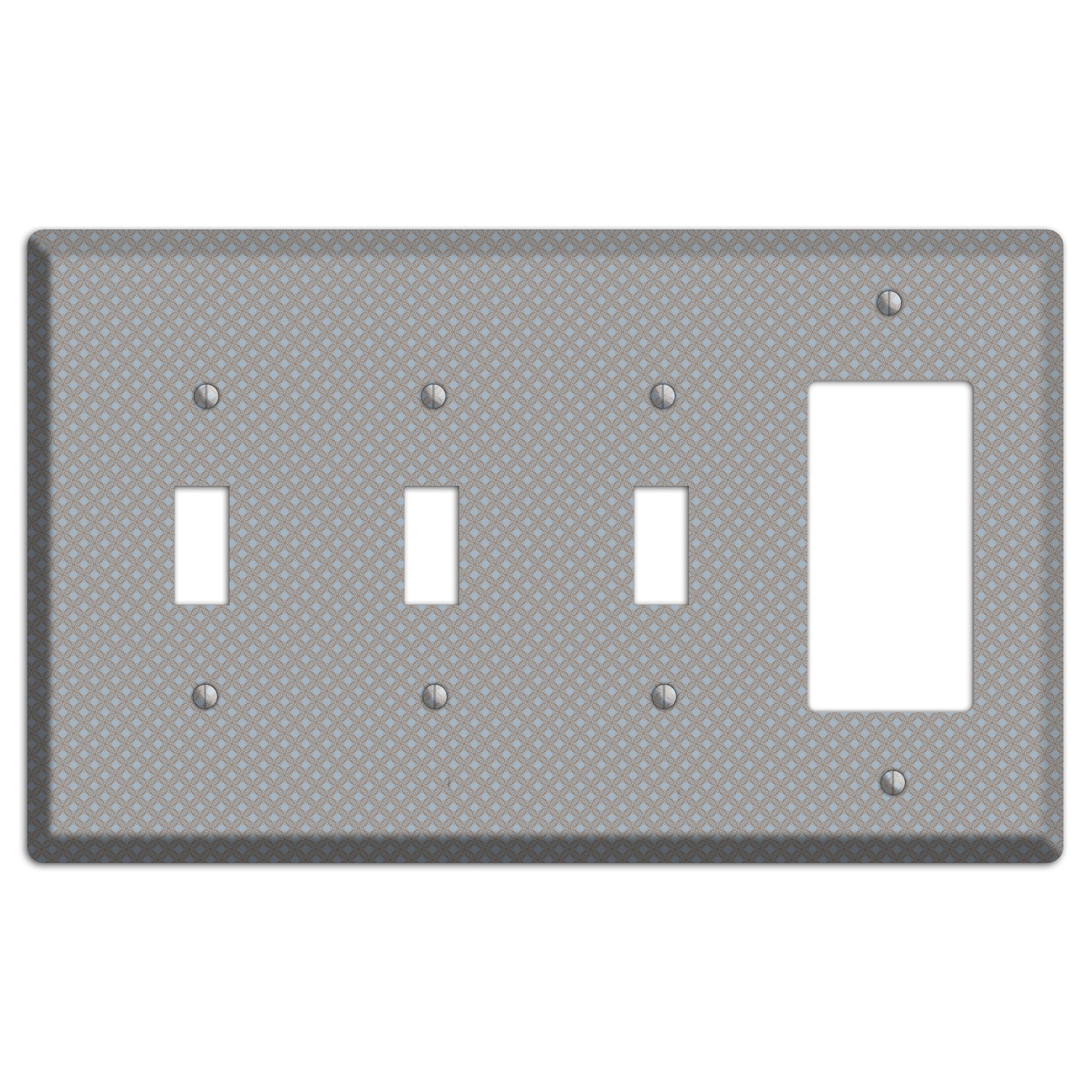 Multi Grey Lattice 3 Toggle / Rocker Wallplate
