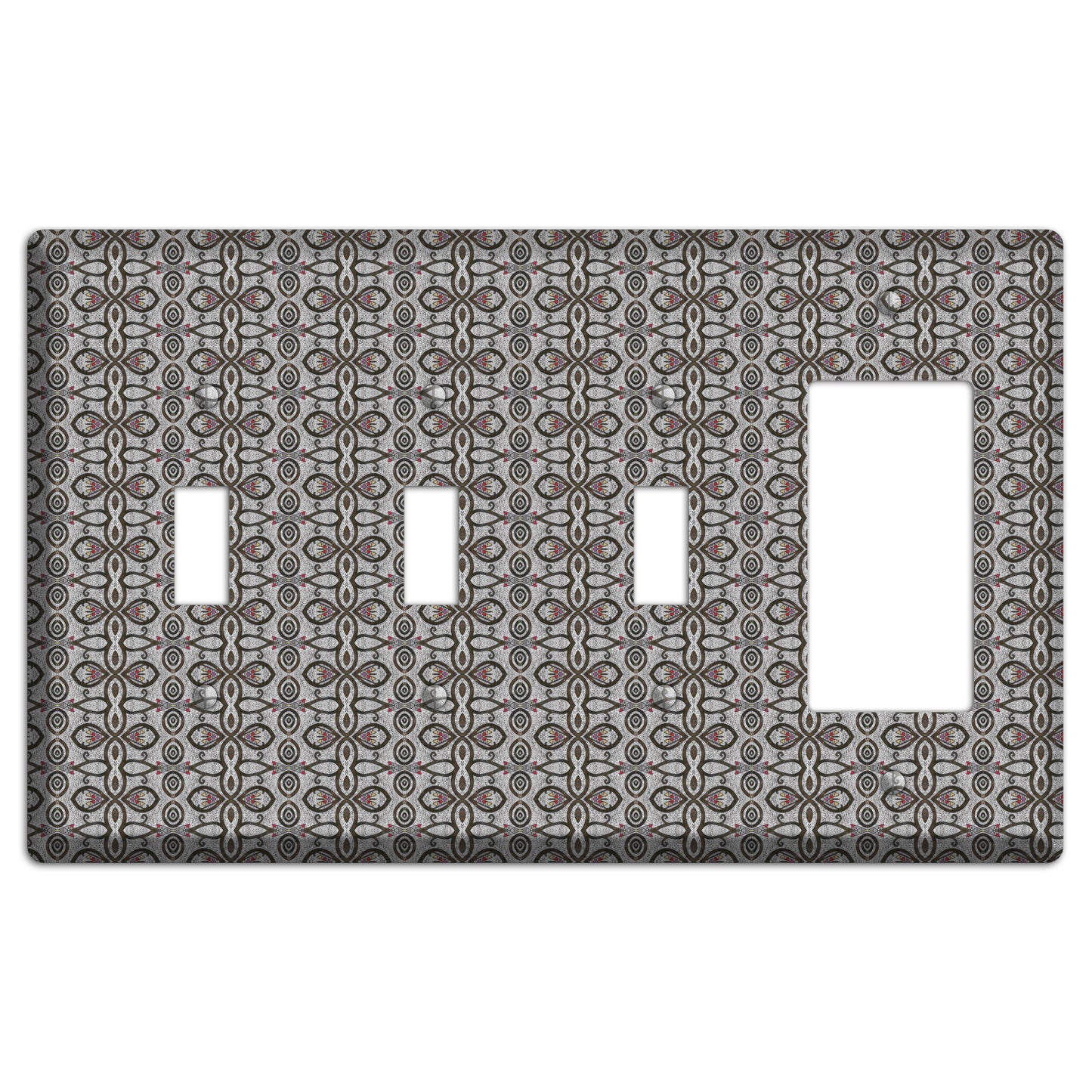 Grey Tapestry 3 Toggle / Rocker Wallplate