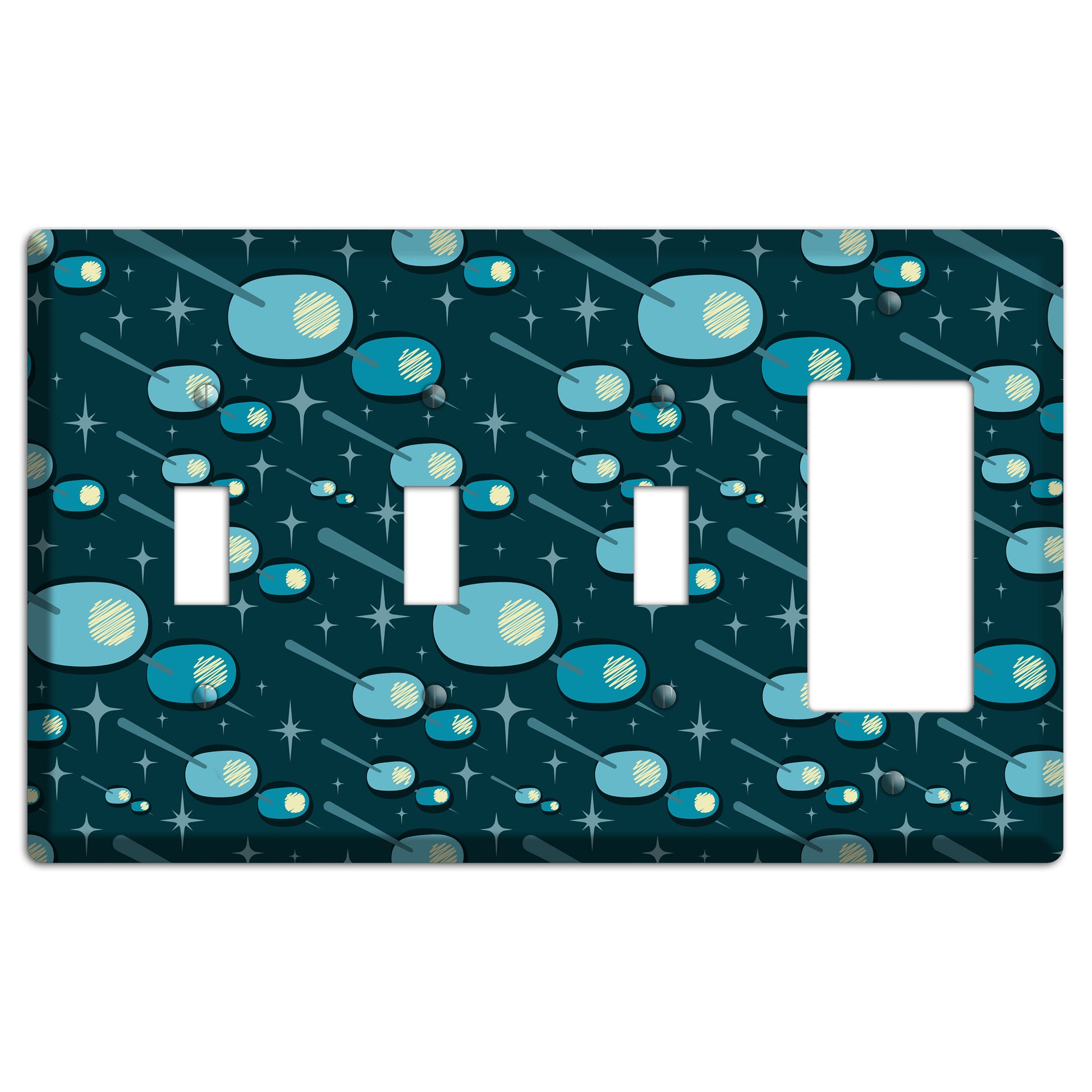 Navy Olives 3 Toggle / Rocker Wallplate