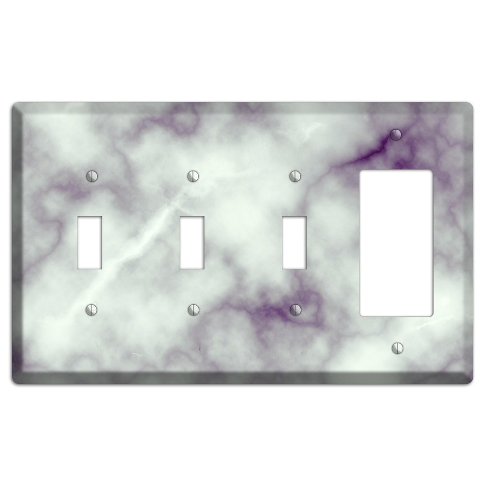 Gray Nurse Marble 3 Toggle / Rocker Wallplate