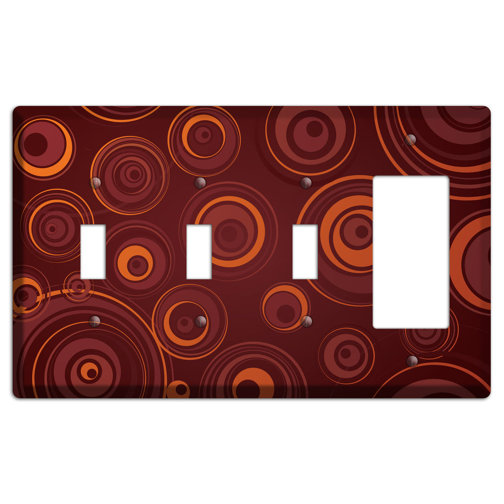 Brown Circles 3 Toggle / Rocker Wallplate